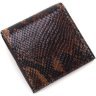 Жіночий гаманець коричневий з натуральної шкіри під змію Karya 67497 - 4