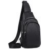 Черная кожаная мужская сумка-слинг через плечо Tiding Bag 77497 - 1