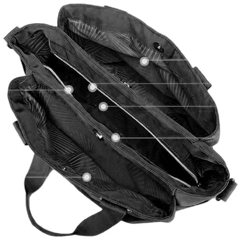 Повсякденна жіноча сумка середнього розміру з текстилю чорного кольору Confident 77597