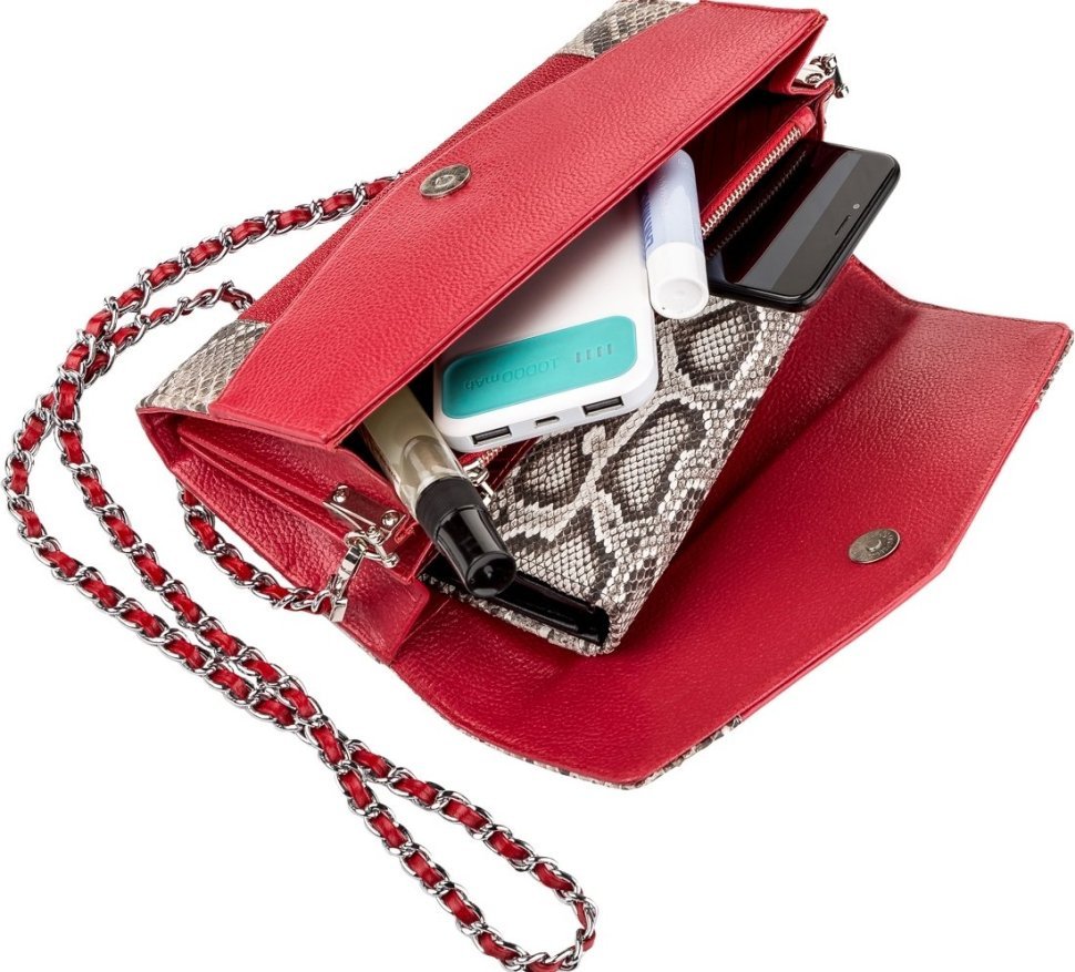 Сумка-клатч из фактурной кожи морского ската красного цвета STINGRAY LEATHER (024-18216) фото №3 Сумка-клатч из фактурной кожи морского ската красного цвета STINGRAY LEATHER (024-18216) modnotak фото №3