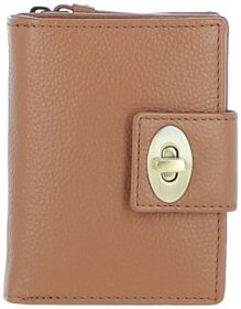 Вместительный женский кошелёк из натуральной кожи с RFID-защитой Ashwood Y60 Butterscotch 97797 коричневого цвета