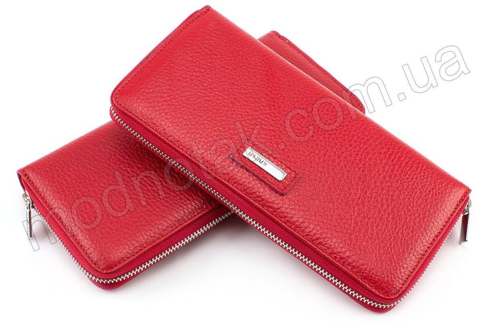 Червоний тонкий гаманець з натуральної шкіри KARYA (0951-46)