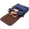 Текстильная мужская наплечная сумка синего цвета для ноутбука 13 дюймов Vintage 2422203 - 6