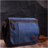 Текстильна чоловіча сумка наплічна синього кольору для ноутбука 13 дюймів Vintage 2422203 - 7