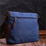 Текстильна чоловіча сумка наплічна синього кольору для ноутбука 13 дюймів Vintage 2422203 - 8