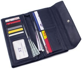 Кожаный кошелек синего цвета ST Leather (16687)