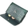 Зелений жіночий гаманець середнього розміру з натуральної шкіри з тисненням під рептилію CANPELLINI (2421588) - 5