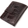 Компактний чоловічий гаманець із натуральної шкіри з тисненням під крокодила без монетниці CANPELLINI (2421689) - 2