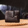 Компактний чоловічий гаманець із натуральної шкіри з тисненням під крокодила без монетниці CANPELLINI (2421689) - 6