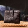 Компактний чоловічий гаманець із натуральної шкіри з тисненням під крокодила без монетниці CANPELLINI (2421689) - 7