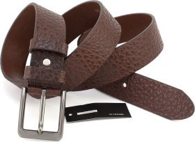 Итальянский коричневый ремень из кожи буйвола Gherardini 40673-GHBR
