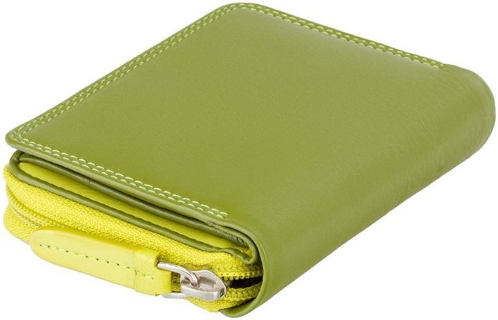 Небольшой кожаный женский кошелек зеленого цвета с RFID - Visconti Hawaii 69097