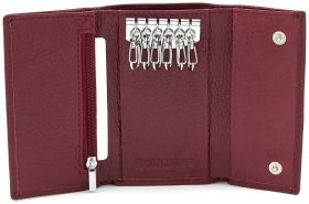 Женская ключница бордового цвета из натуральной кожи ST Leather (14022)