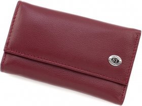 Женская ключница бордового цвета из натуральной кожи ST Leather (14022)
