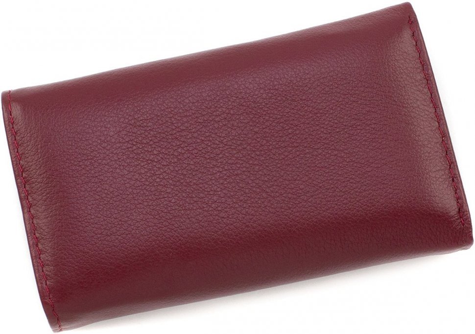 Жіноча ключниця бордового кольору з натуральної шкіри ST Leather (14022)