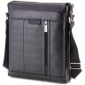 Кожаная мужская сумка-планшет черного цвета с молниевой застежкой Tom Stone (10998) - 1