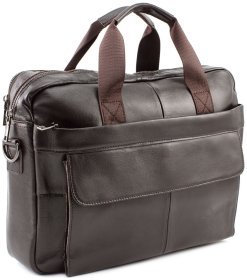 Кожаная недорогая сумка под формат А4 Leather Collection (10447)