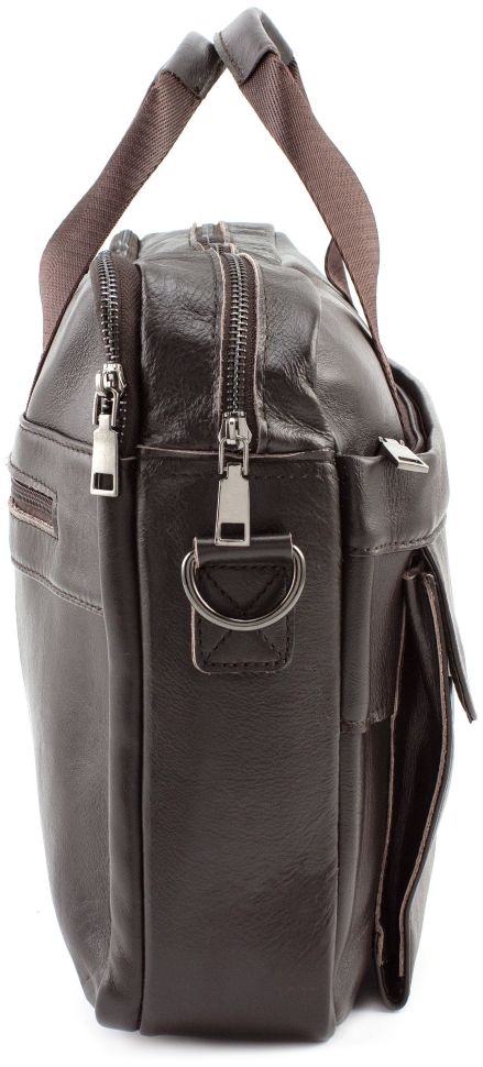 Кожаная недорогая сумка под формат А4 Leather Collection (10447)