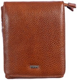 Компактна чоловіча сумка із зернистої рудої шкіри Desisan 80098