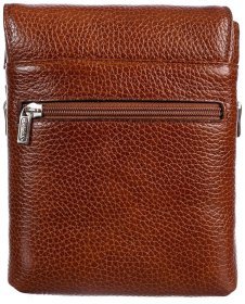 Компактна чоловіча сумка із зернистої рудої шкіри Desisan 80098