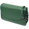 Компактная женская кожаная сумка зеленого цвета с плечевым ремешком Vintage 2422260 - 1