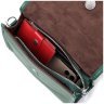Компактная женская кожаная сумка зеленого цвета с плечевым ремешком Vintage 2422260 - 6