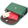 Компактная женская кожаная сумка зеленого цвета с плечевым ремешком Vintage 2422260 - 7