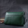 Компактная женская кожаная сумка зеленого цвета с плечевым ремешком Vintage 2422260 - 9