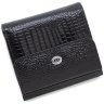 Чорний жіночий гаманець з лакової шкіри під рептилію з монетницею ST Leather 70798 - 3