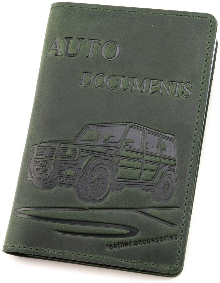 Винтажная обложка кожаная для автодокументов с изображением Гелика 90798 modnotak фото №1