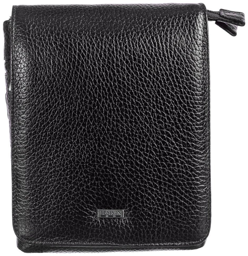 Мужская сумка планшет из кожи флотар DESISAN 81098 Черная modnotak фото №1