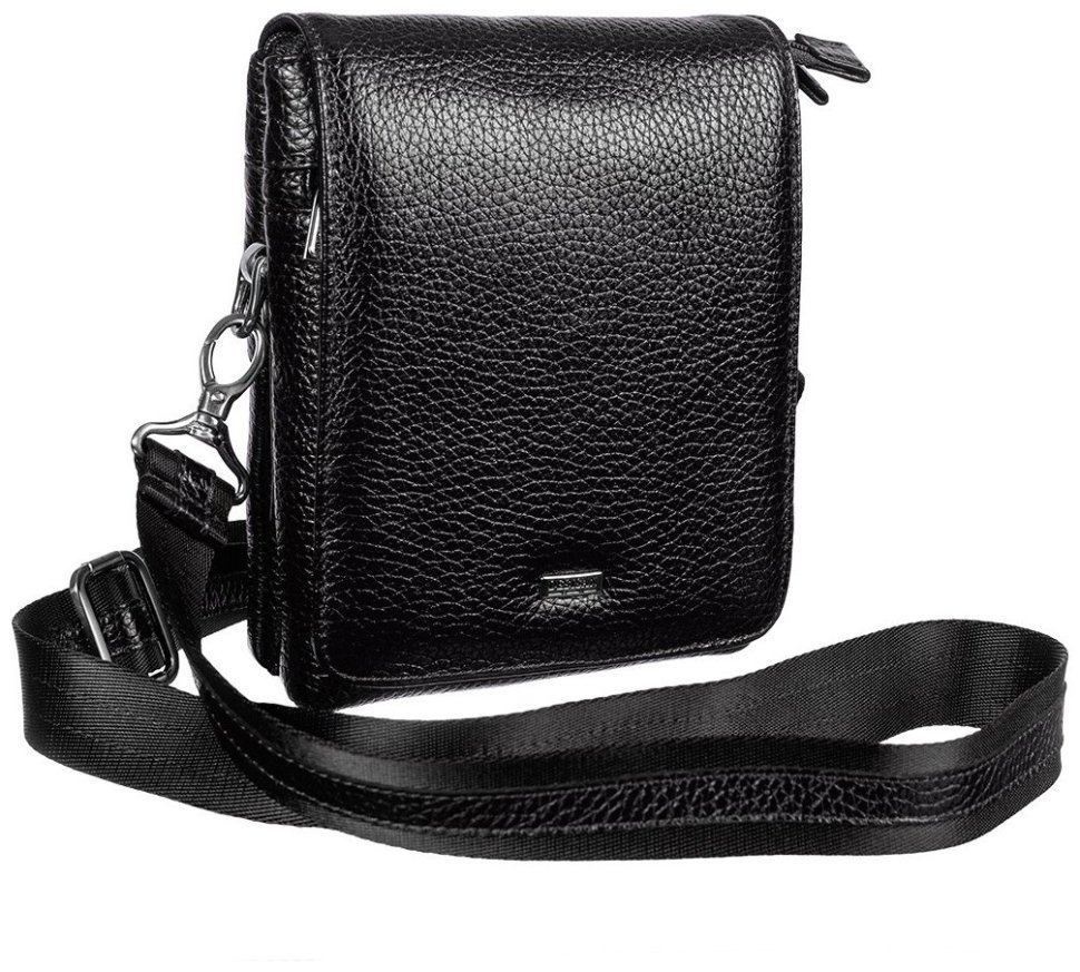 Мужская сумка планшет из кожи флотар DESISAN 81098 Черная modnotak фото №4