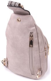 Стильная женская слинг-сумка из экокожи бежевого цвета через плечо Vintage Style 91298