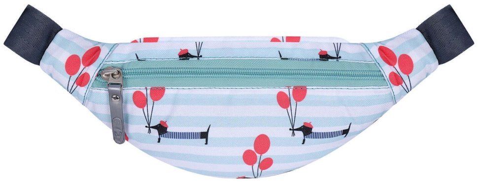 Поясная сумка бананка текстильная с принтом таксы с воздушными шариками Bagland 111398 modnotak фото №3
