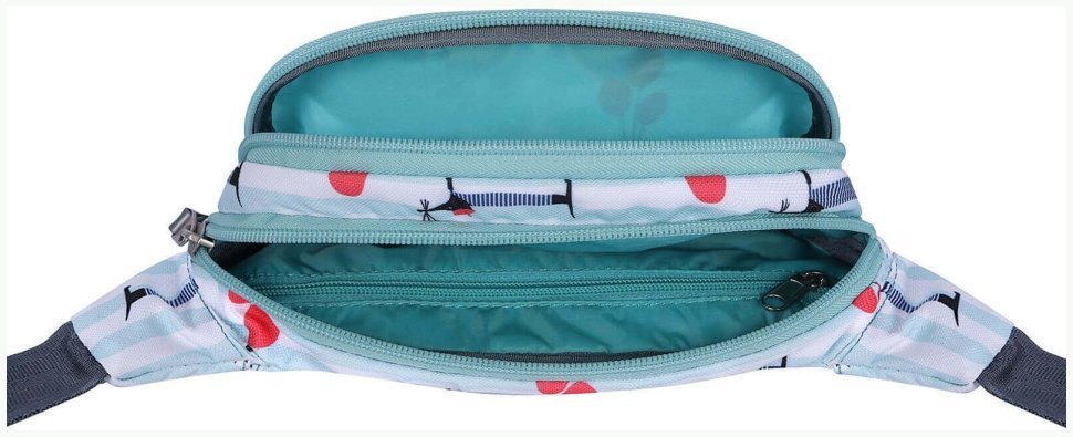 Поясная сумка бананка текстильная с принтом таксы с воздушными шариками Bagland 111398 modnotak фото №4