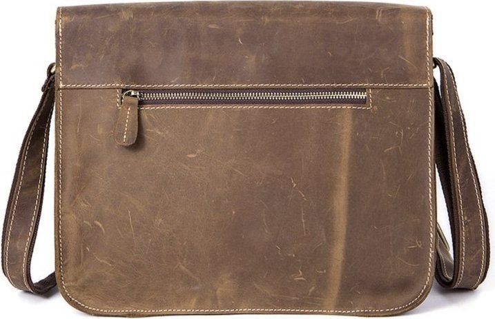 Горизонтальна чоловіча шкіряна сумка коричневого кольору VINTAGE STYLE (14697)