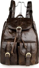 Стильний рюкзак з натуральної шкіри коричневого кольору VINTAGE STYLE (14234)