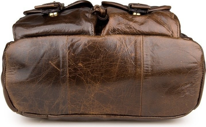 Стильний рюкзак з натуральної шкіри коричневого кольору VINTAGE STYLE (14234)