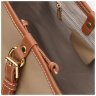 Вертикальная женская кожаная сумка бежевого цвета на плечо Keizer 71598 - 5