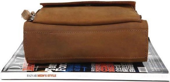 Наплечная сумка планшет из винтажной кожи с клапаном VINTAGE STYLE (14159)