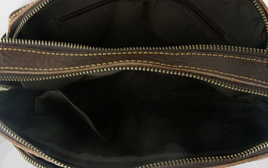 Чоловіча сумка-месенджер з натуральної шкіри коричневого кольору VINTAGE STYLE (14639)