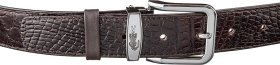 Ремень CROCODILE LEATHER из натуральной кожи крокодила Коричневый 18603