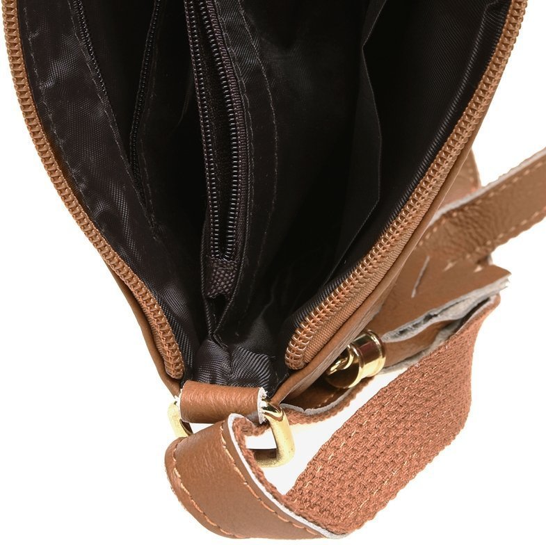 Світло-коричнева жіноча сумка на плече з натуральної шкіри під рептилію Keizer (15701)
