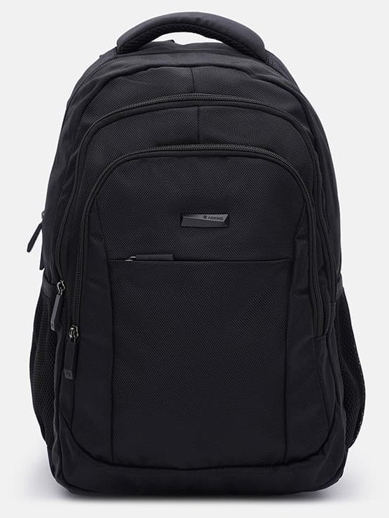 Чорний чоловічий текстильний рюкзак на блискавці Aoking 72098