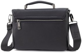 Велика чоловіча класична шкіряна барсетка з плечовим ременем H.T Leather (5033-7)