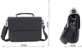Велика чоловіча класична шкіряна барсетка з плечовим ременем H.T Leather (5033-7)