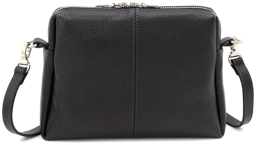 Кросс-боди женская сумочка из натуральной итальянской кожи Grande Pelle 102298 (черная) modnotak фото №4