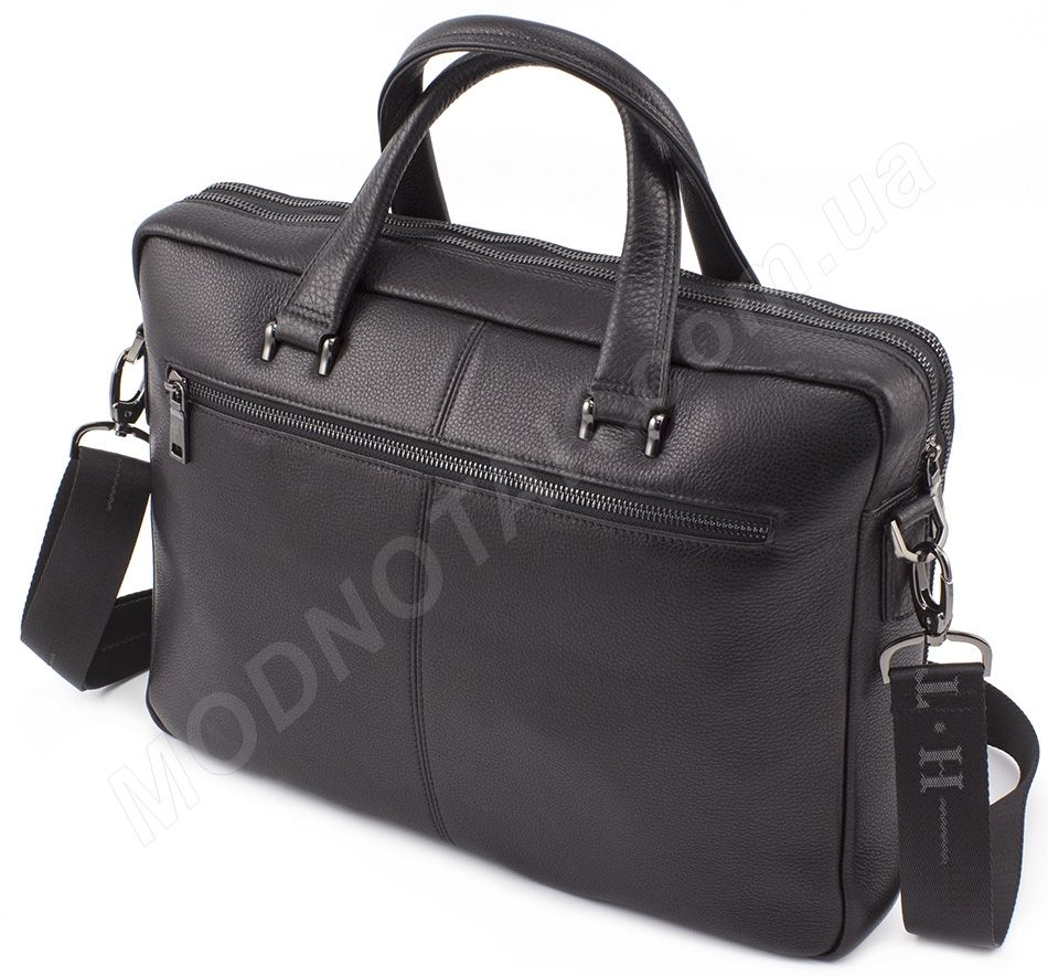 Ділова шкіряна чоловіча сумка формату А4 (вміщує ноутбук) H.T Leather (10322)