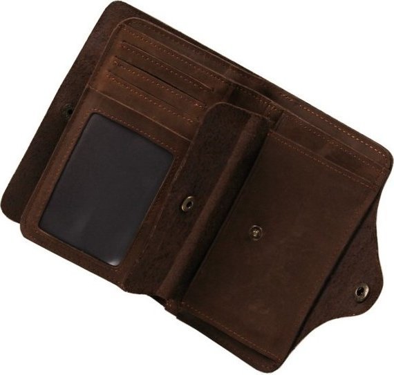 Вантажний чоловічий гаманець з натуральної шкіри коричневого кольору Vintage (14484)
