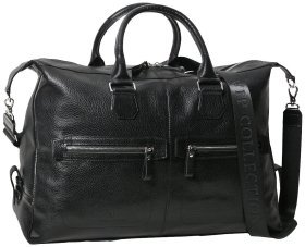 Черная дорожная сумка из натуральной кожи флотар Vip Collection 102498